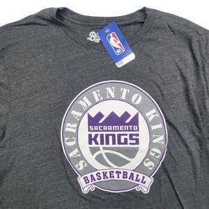 Sacramento Kings NBA Basketball Graphic T-Shirt Mens L Heather Gray NWT Blue 84